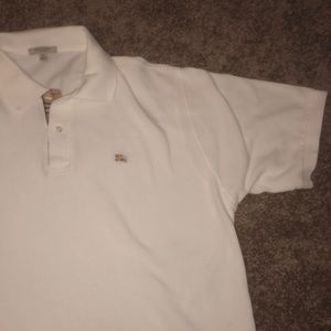 BURBERRY Men’s White Check Polo Size XL